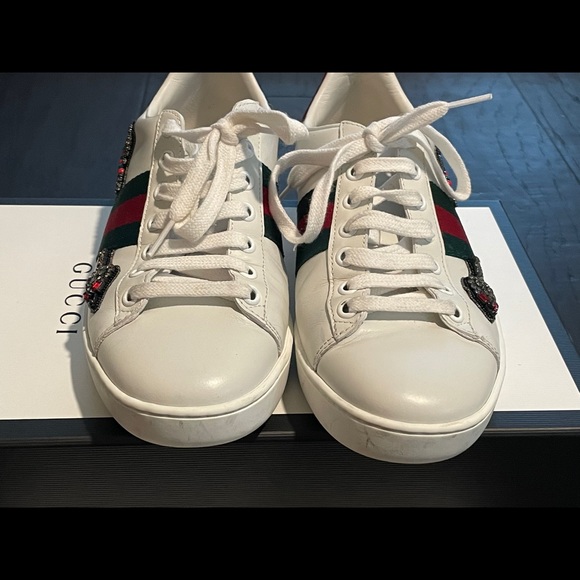 Gucci Ace Sneaker with Crystal Arrow Size 36 1/2 - Picture 4 of 10